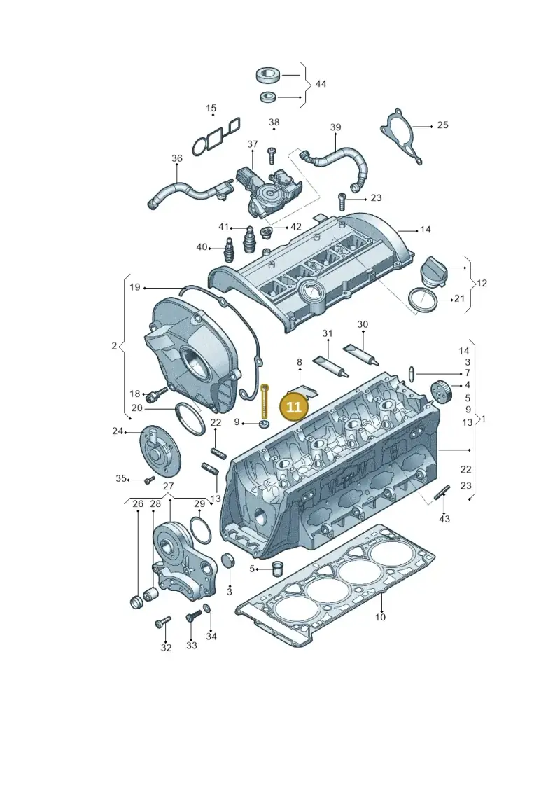 06D103385D — Skoda Yeti (2013-2017) diagram 714103400, position 11