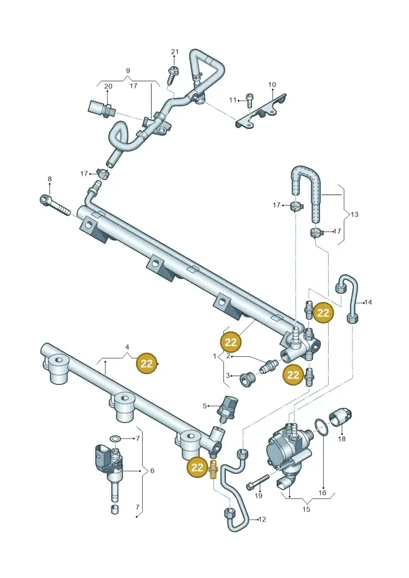 06E127065B — Skoda Superb (2013-2015) diagram 691133900, position 22