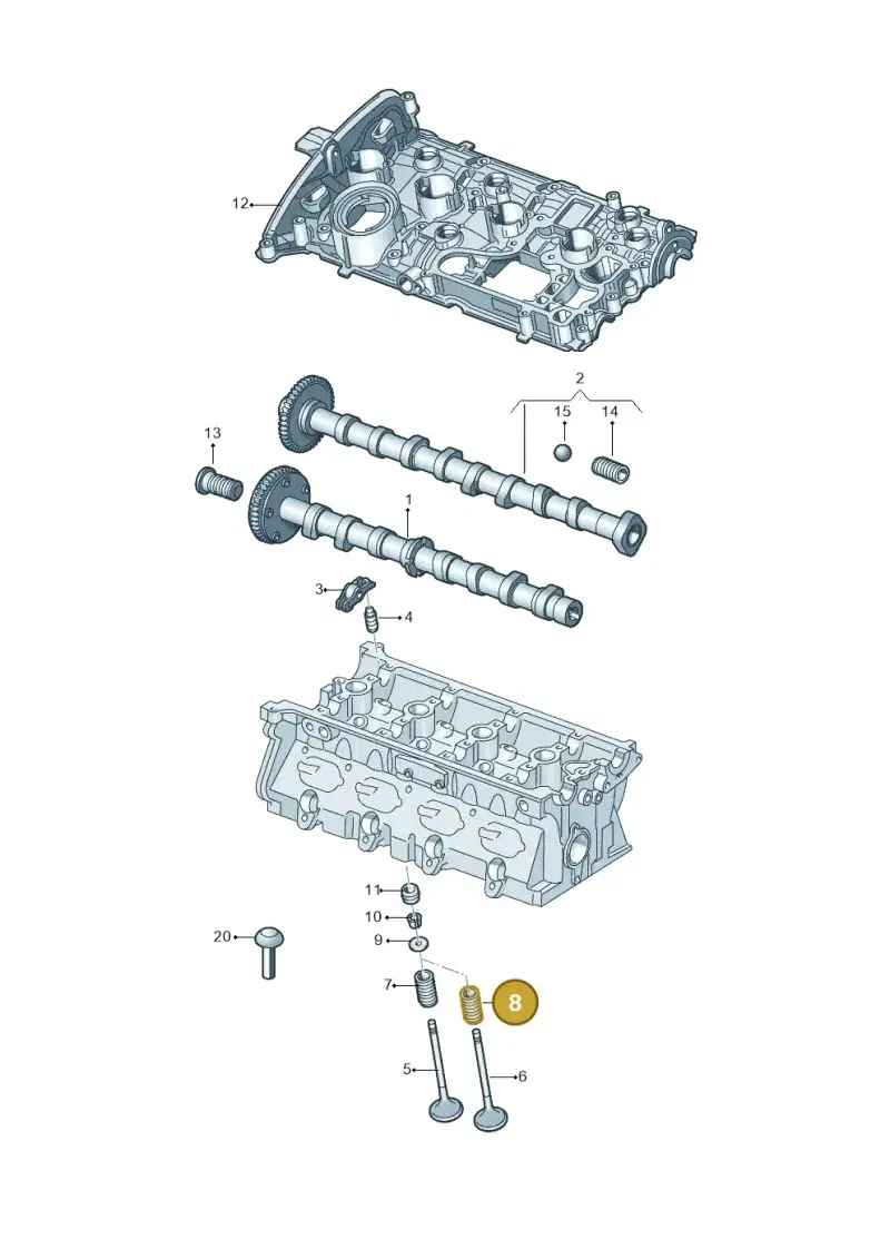 06F109623K — Skoda Octavia (2019-2024) diagram 627109200, position 8