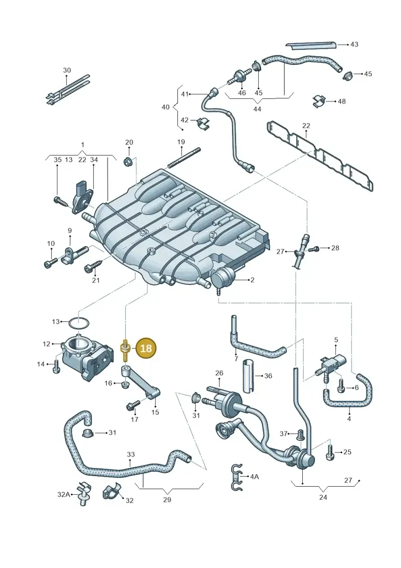 06F121273A — Skoda Yeti (2013-2017) diagram 666133200, position 18