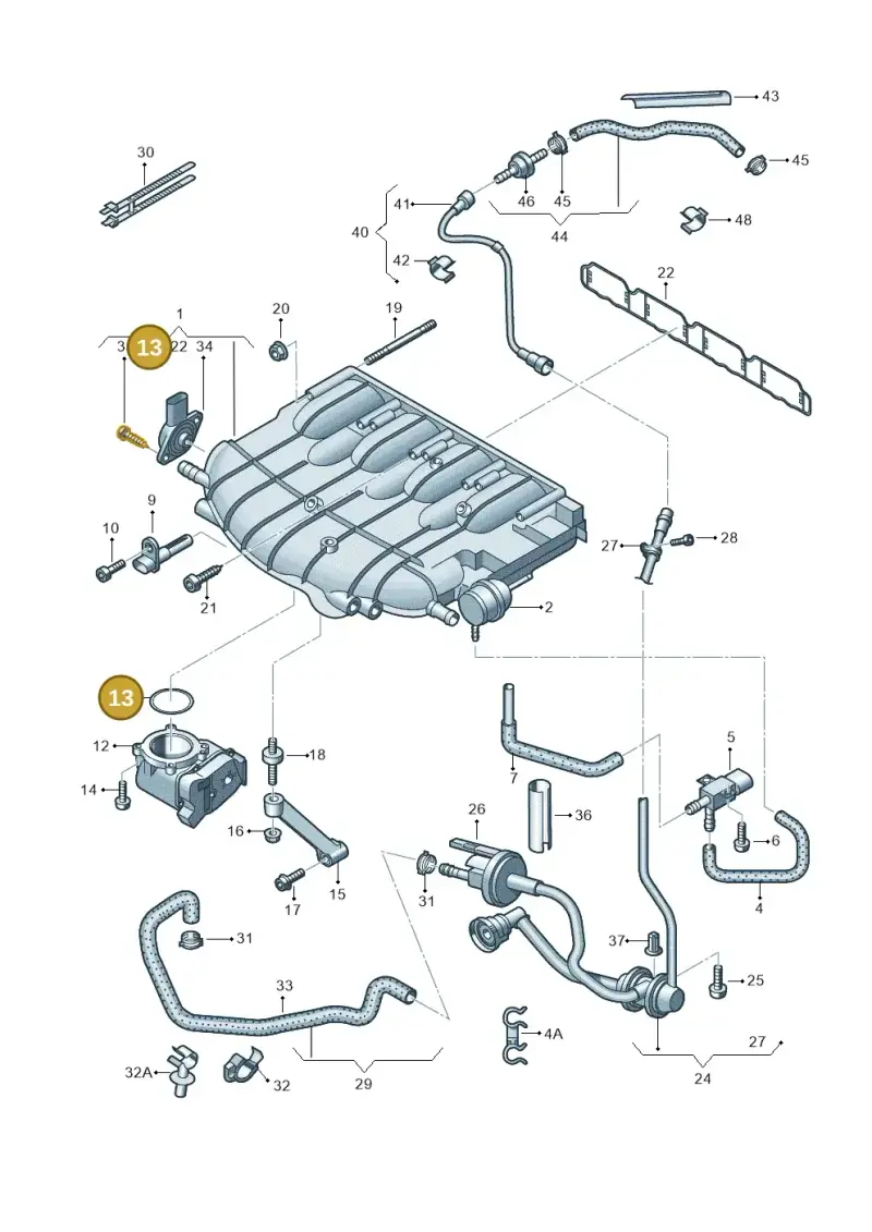 06F133073D — Skoda Yeti (2013-2017) diagram 666133200, position 13