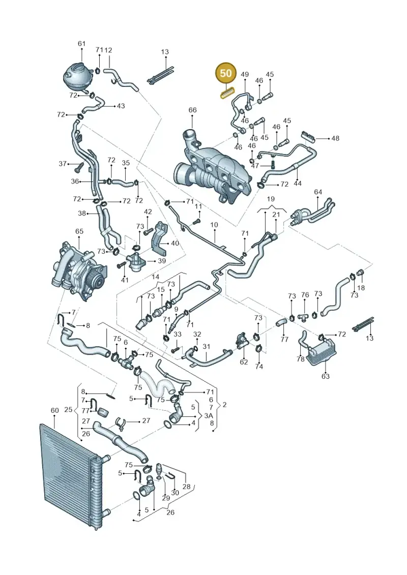 06F133833B — Skoda Yeti (2013-2017) diagram 767121500, position 50