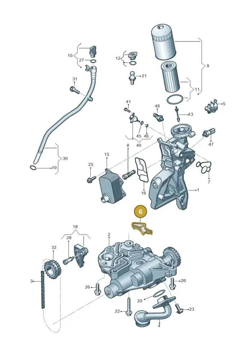 06H115175C — Skoda Octavia (2019-2024) diagram 848115120, position 6