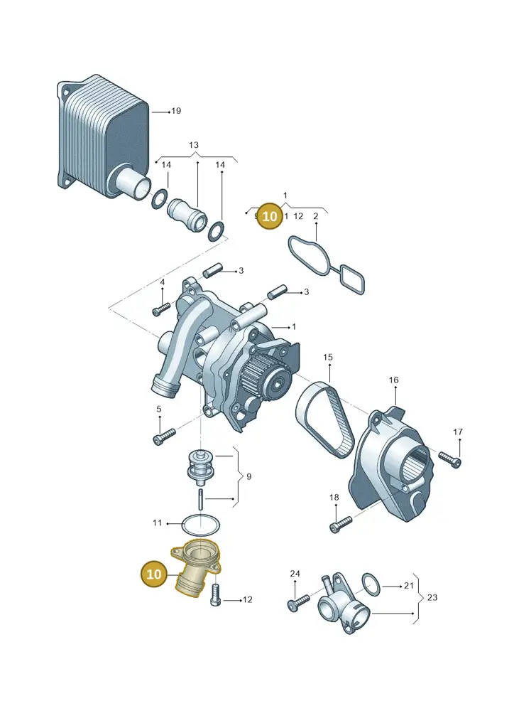 06H121121K — Skoda Yeti (2013-2017) diagram 714121100, position 10