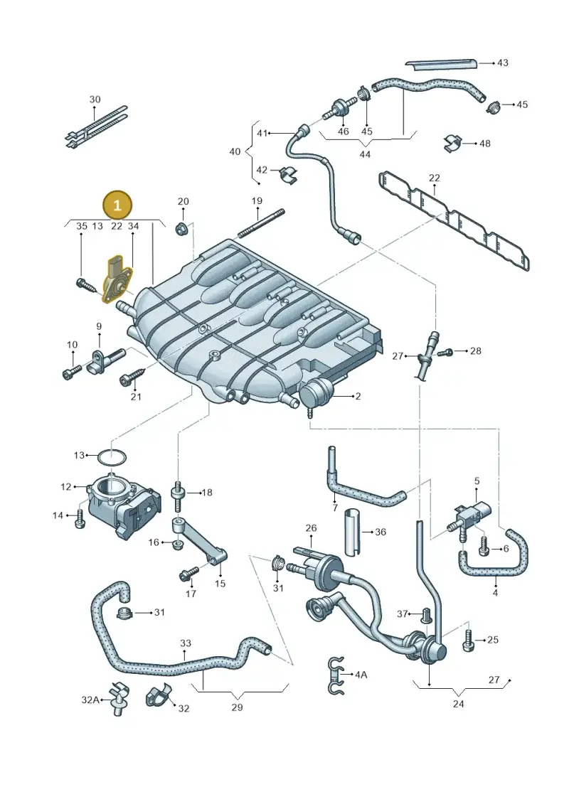 06J133201BH — Skoda Yeti (2013-2017) diagram 666133200, position 1