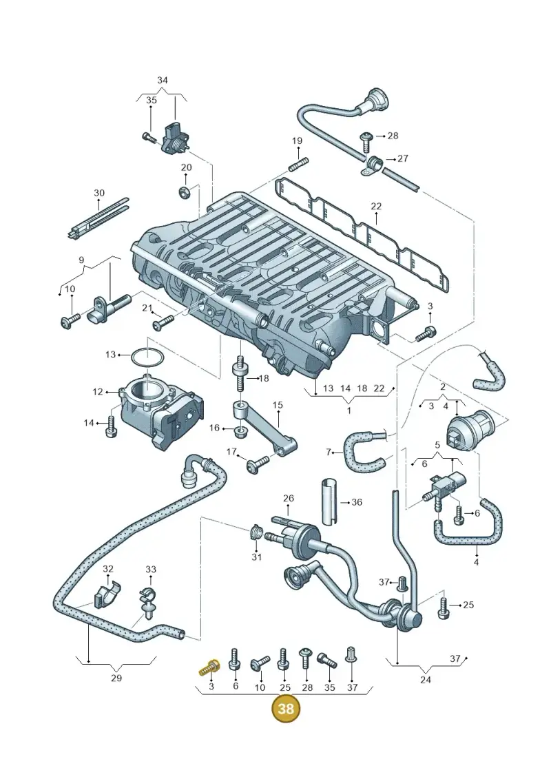 06J198212A — Skoda Superb comfort (2008-2013) diagram 627133270, position 38