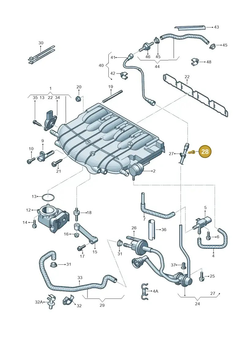 06J198212A — Skoda Yeti (2013-2017) diagram 666133200, position 28