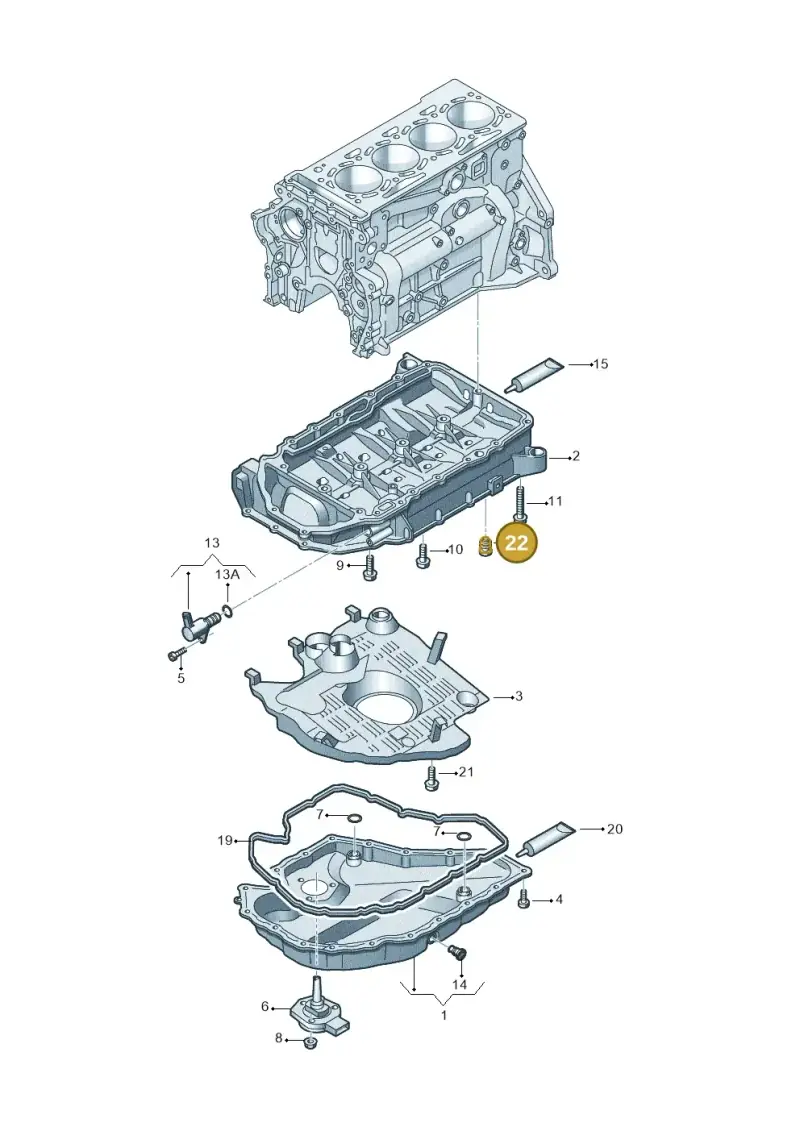 06K103035 — Skoda Octavia (2019-2024) diagram 597103021, position 22