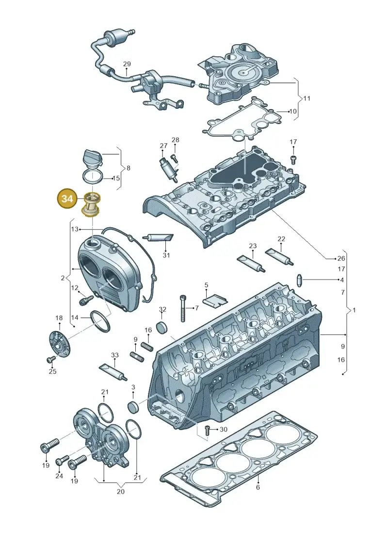 06K103281A — Skoda Kodiaq (2018-2022) diagram 863103500, position 34