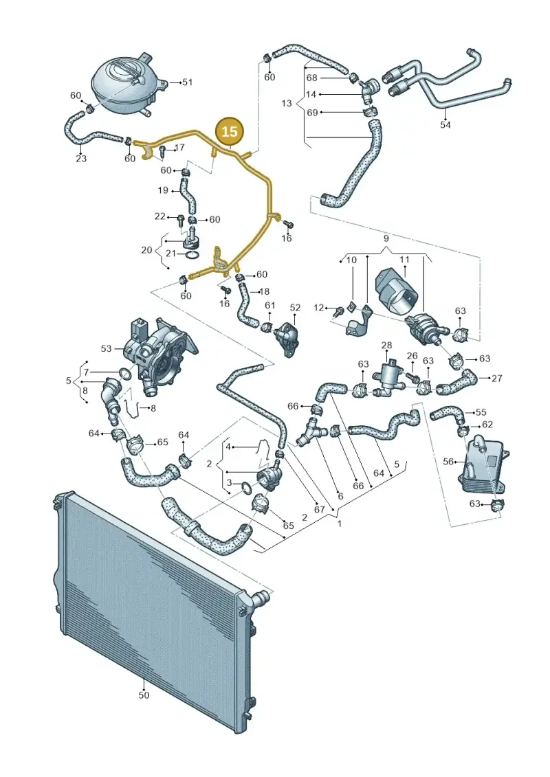 06K121075BH — Skoda Octavia (2019-2024) diagram 891121240, position 15