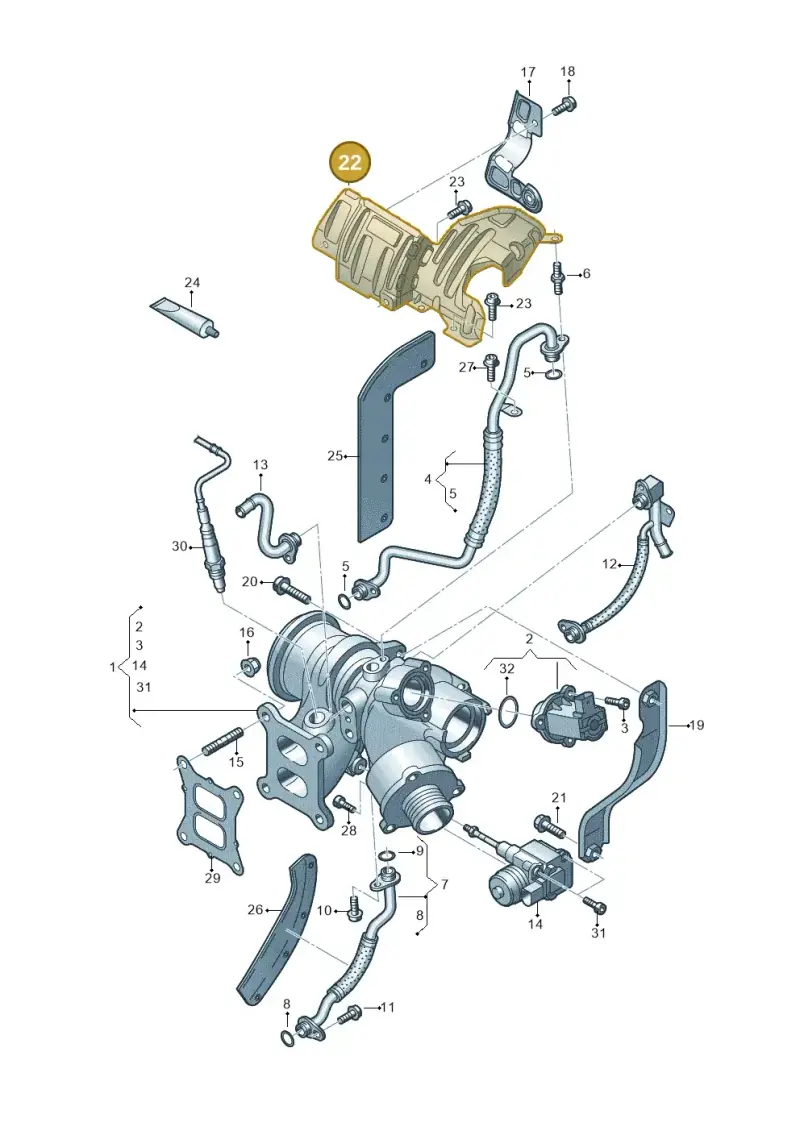 06K129597C — Skoda Octavia (2017-2020) diagram 745145700, position 22