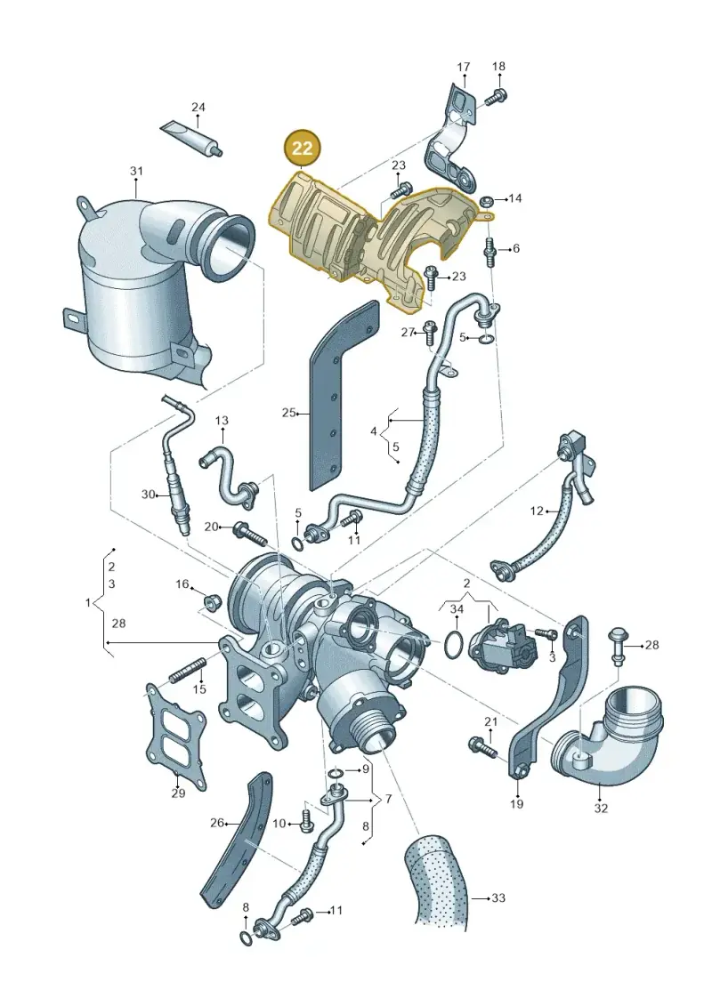 06K129597C — Skoda Octavia (2017-2020) diagram 746145500, position 22