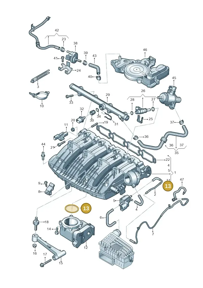 06K133073D — Skoda Octavia (2019-2024) diagram 884133100, position 13