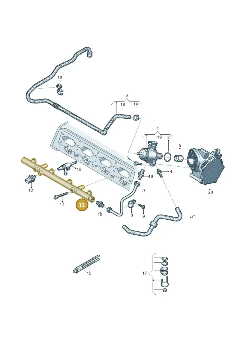 06K133317AB — Skoda Octavia (2017-2020) diagram 884133550, position 11