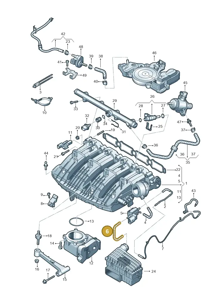 06K133583D — Skoda Octavia (2017-2020) diagram 773133300, position 6