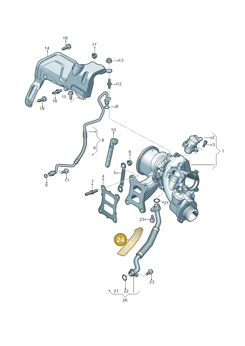 06K133833CA — Skoda Octavia (2019-2024) diagram 884145250, position 24