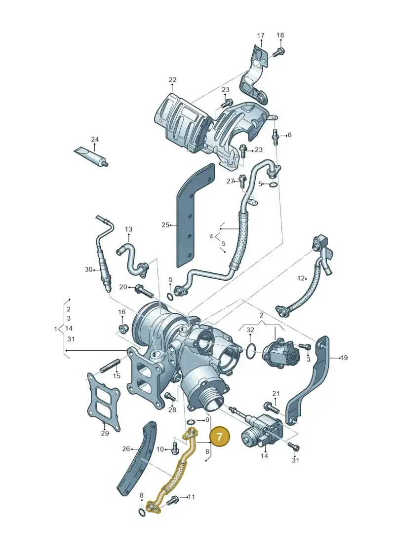 06K145735T — Skoda Octavia (2017-2020) diagram 745145700, position 7