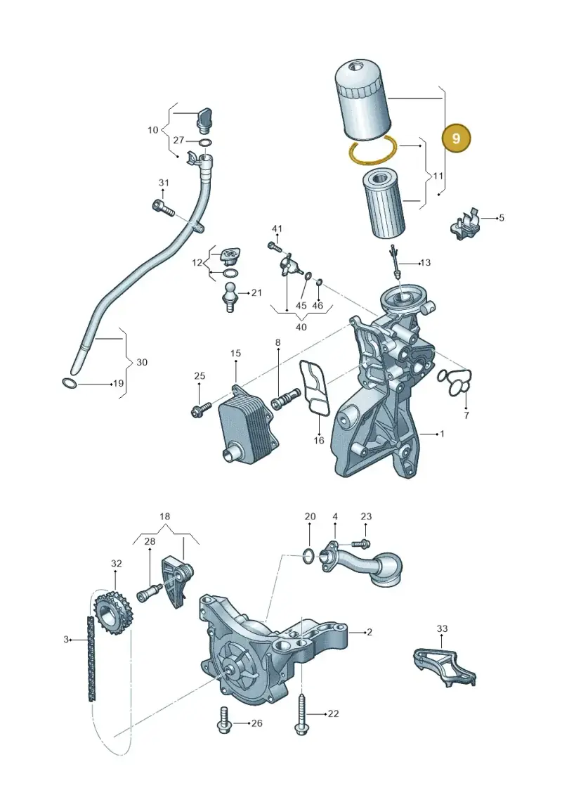 06L115401J — Skoda Octavia (2017-2020) diagram 725115050, position 9