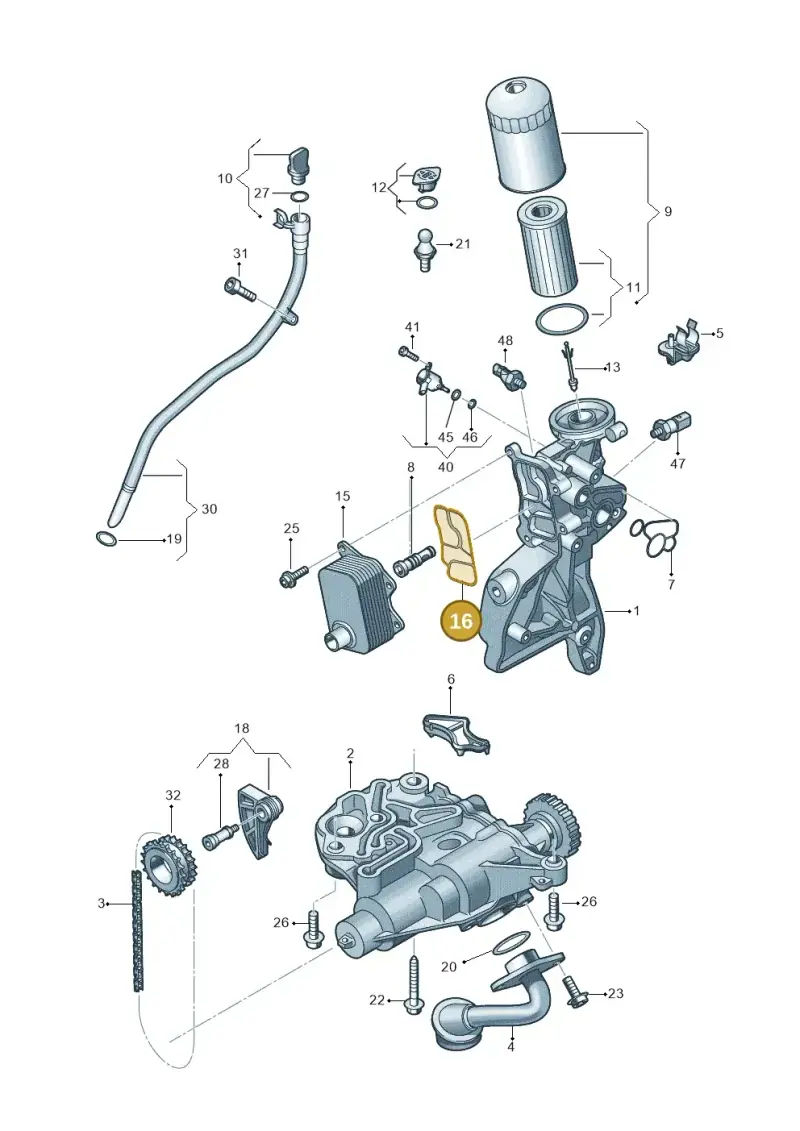 06L117070 — Skoda Octavia (2019-2024) diagram 848115120, position 16