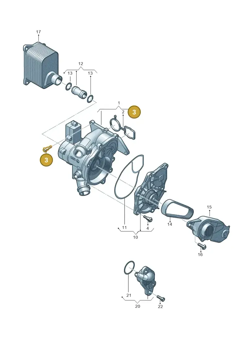 06L121441B — Skoda Octavia (2019-2024) diagram 798121050, position 3