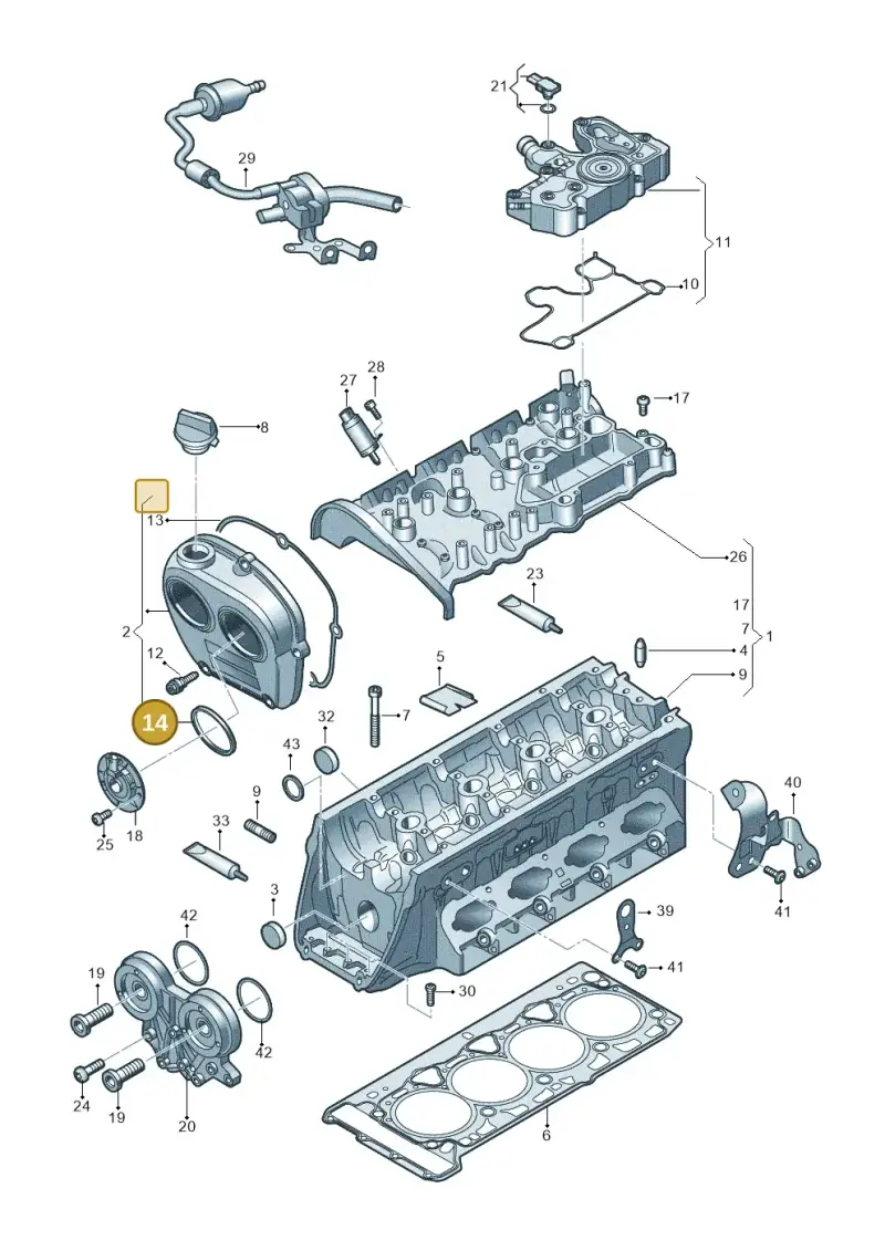 06Q103583A — Skoda Superb Combi (2023-) diagram 3j0103381, position 14