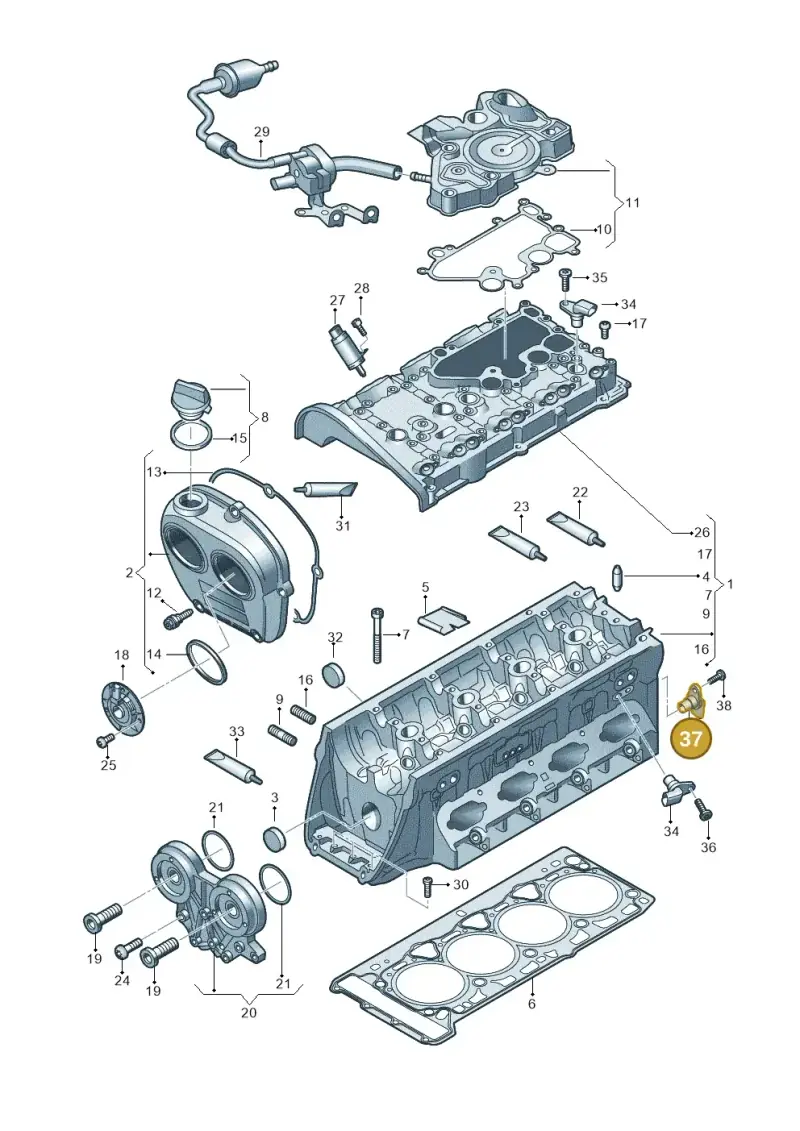 079919525M — Skoda Octavia (2019-2024) diagram 848103290, position 37