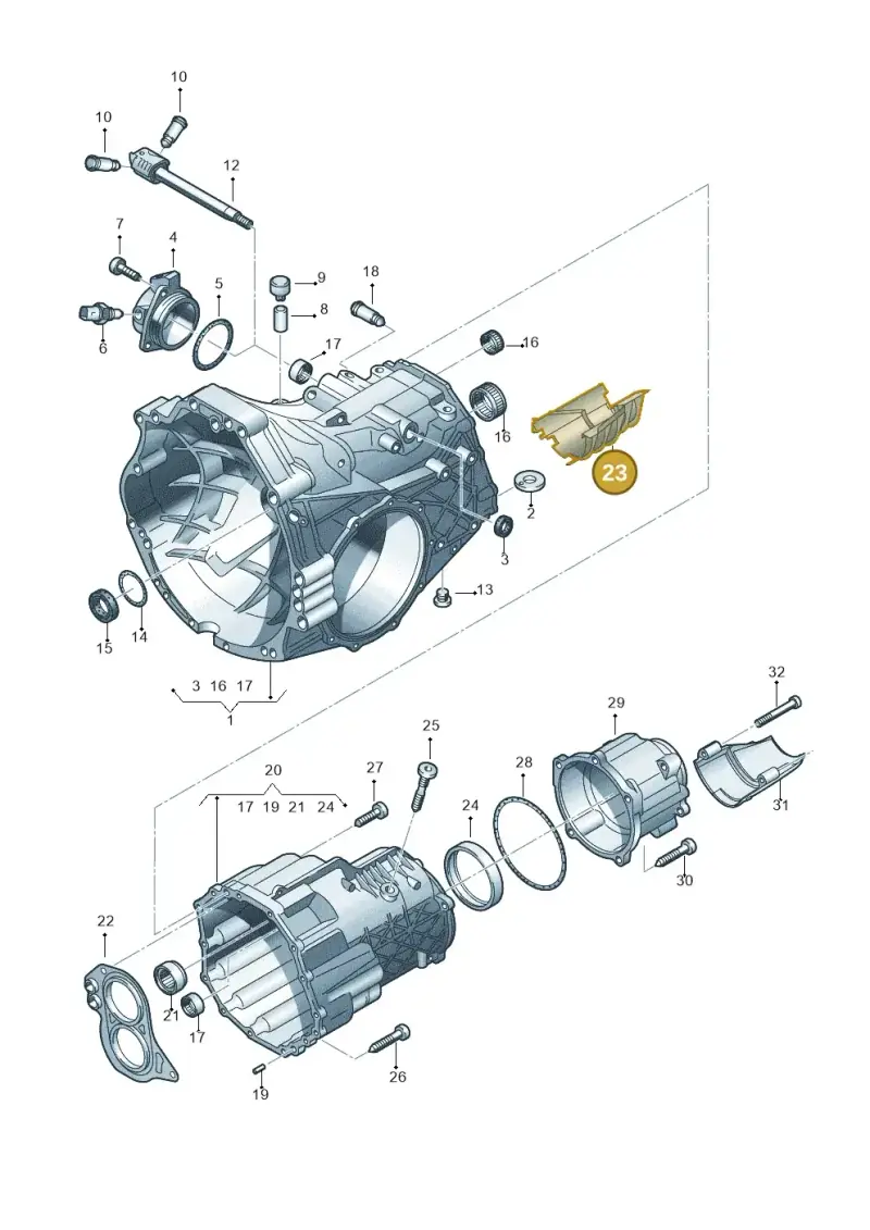 0A2311595 — Skoda SUPERB                 02> (2001-) diagram 454301750, position 23