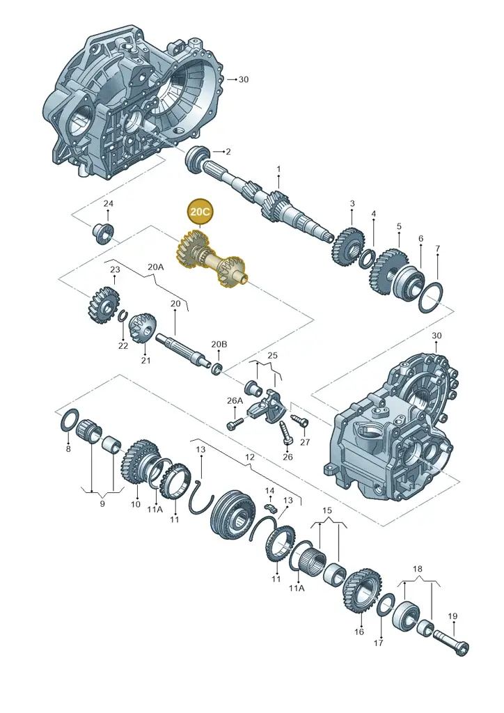 0A4311509E — Skoda Octavia (2017-2020) diagram 656311410, position 20C
