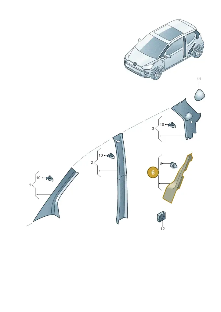 12E86776582V — Skoda Citigo (2019-2021) diagram 772867650, position 6