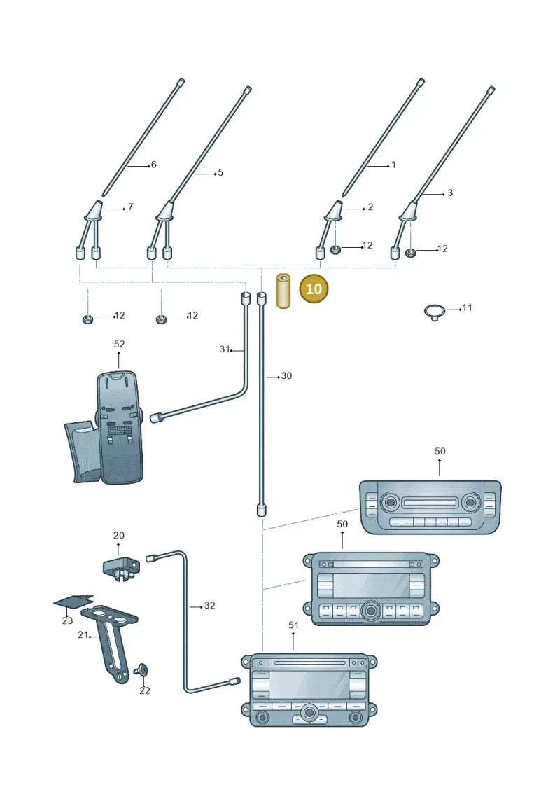 191035518D — Skoda Fabia Ambiente (2009-2013) diagram 608035250, position 10