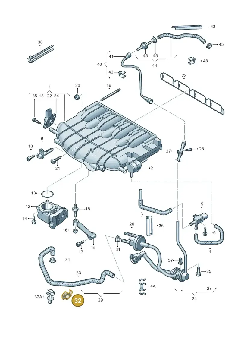 1C0422705B — Skoda Yeti (2013-2017) diagram 666133200, position 32