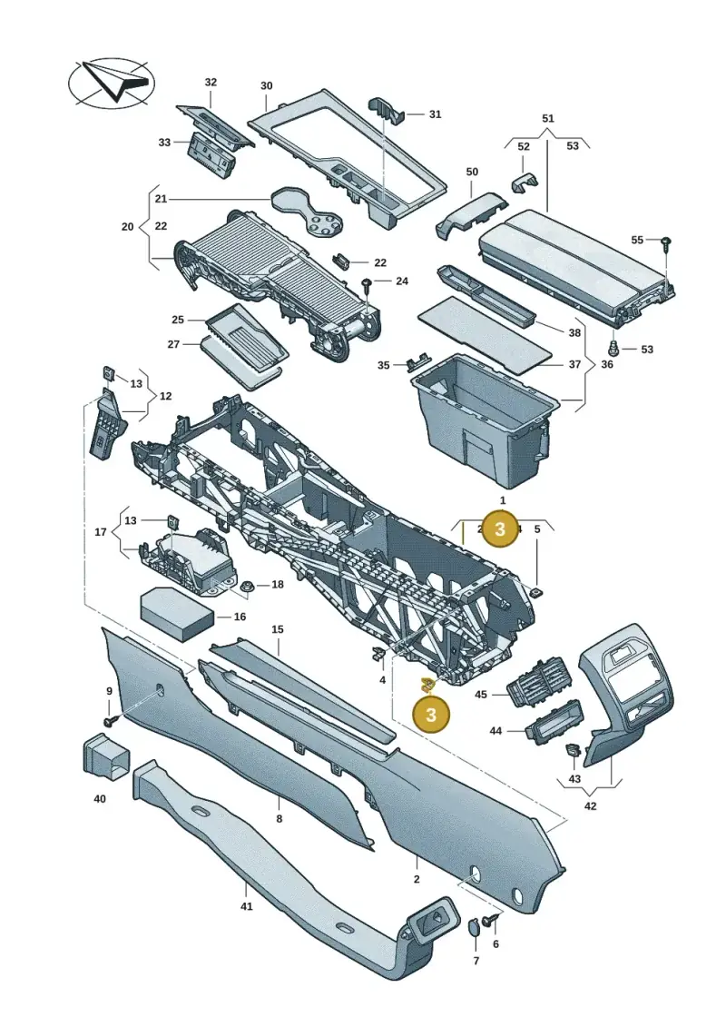 1C0867388 — Skoda Superb Combi (2023-) diagram 3j0863500, position 3