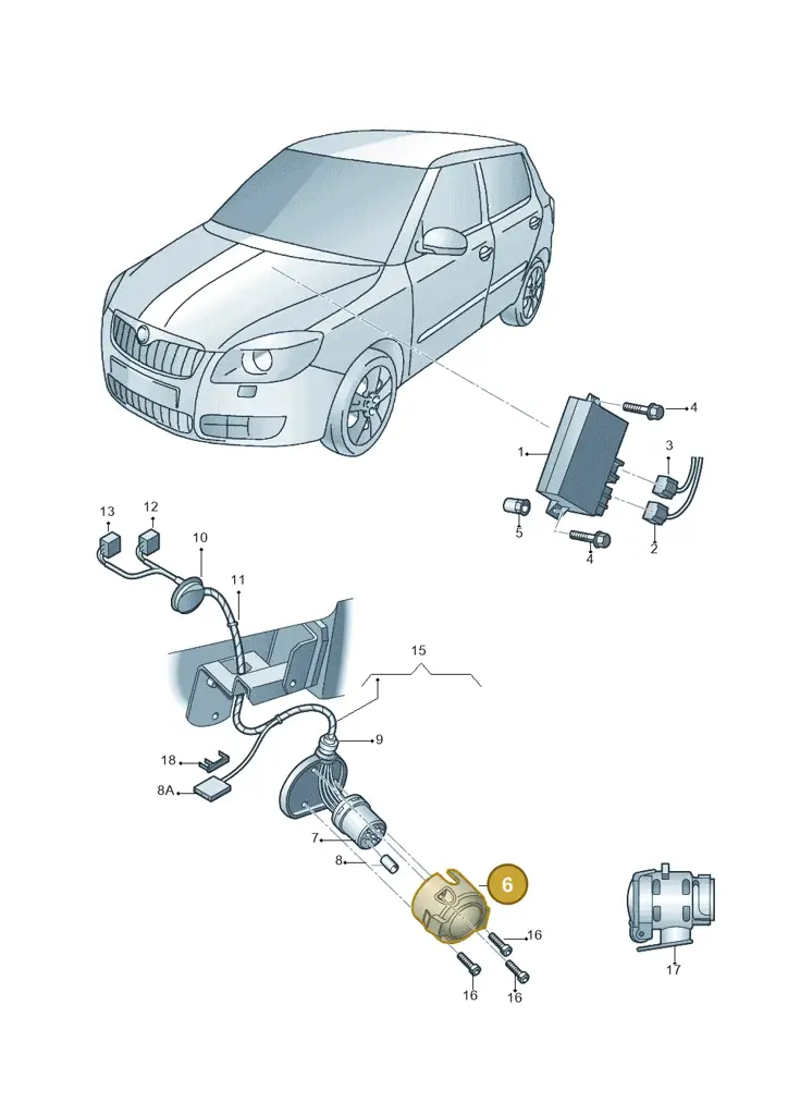 1C0945505 — Skoda Roomster (2010-2015) diagram 697945550, position 6