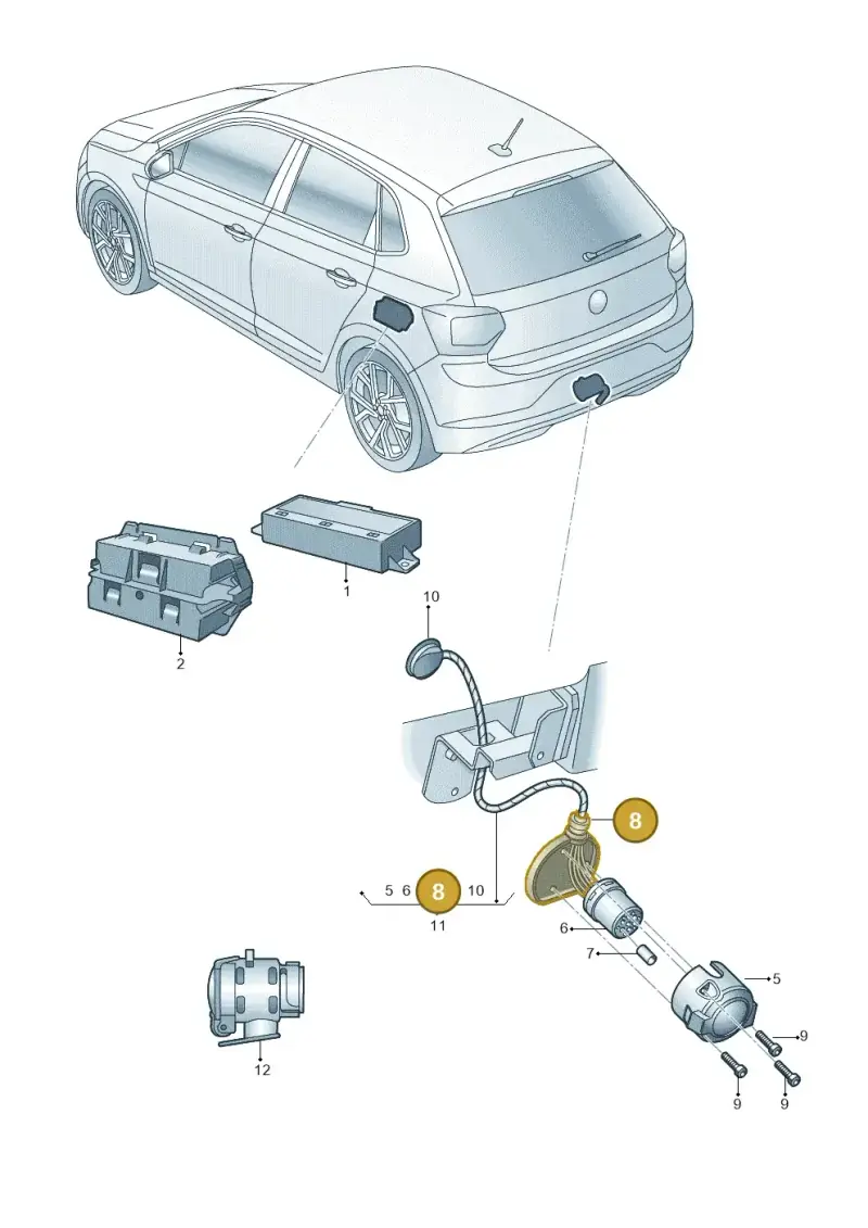 1C0945527 — Skoda Fabia (2021-) diagram 6vn945055, position 8