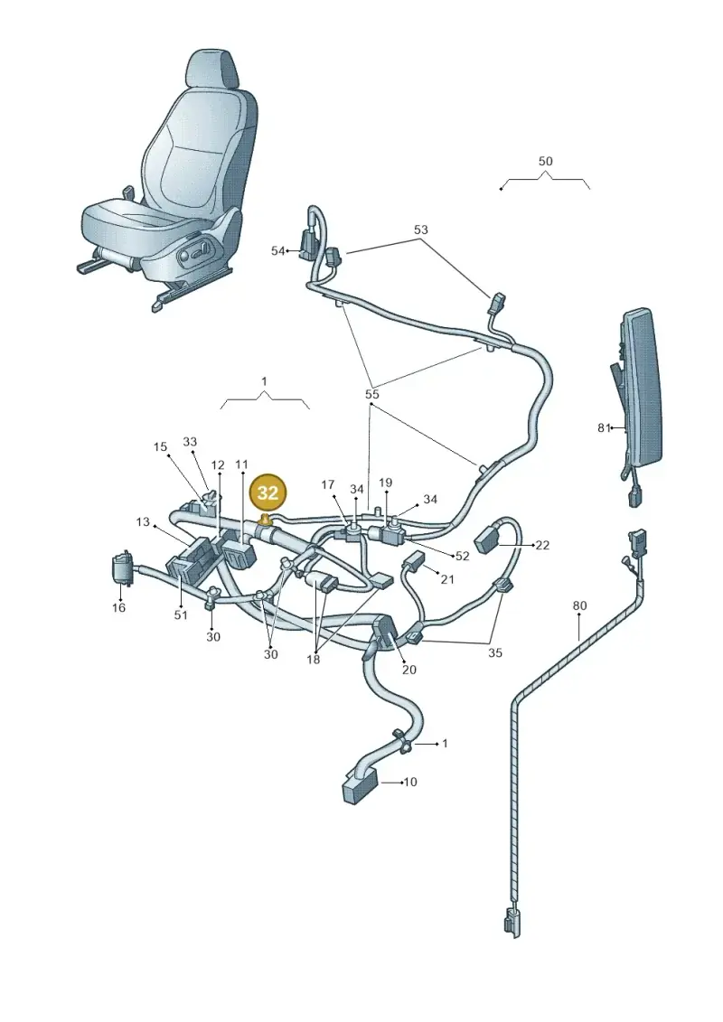 1C0971848D — Skoda Yeti (2013-2017) diagram 666972260, position 32