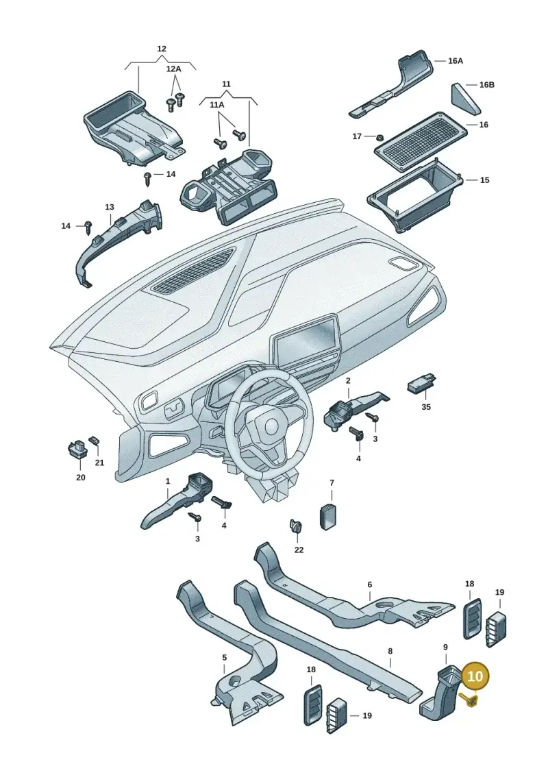 1EE907543A — Skoda Enyaq (2020-) diagram 50a819010, position 10
