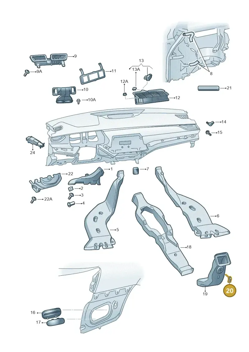 1EE907543A — Skoda Octavia (2019-2024) diagram 585819010, position 20