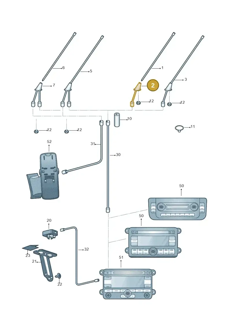 1J0035501C — Skoda Fabia Ambiente (2009-2013) diagram 608035250, position 2
