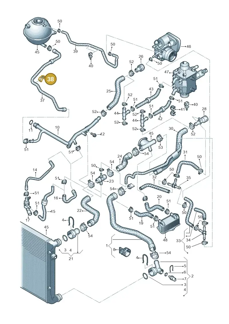 1J0121093AR — Skoda Octavia ambiente (2008-2013) diagram 649121200, position 38