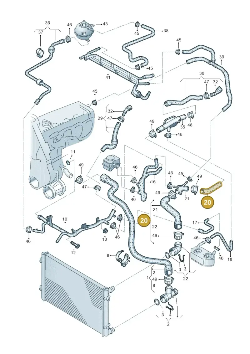 1J0122101A — Skoda OCTAVIA/COMBI/4X4      01> (2000-) diagram 266121460, position 20