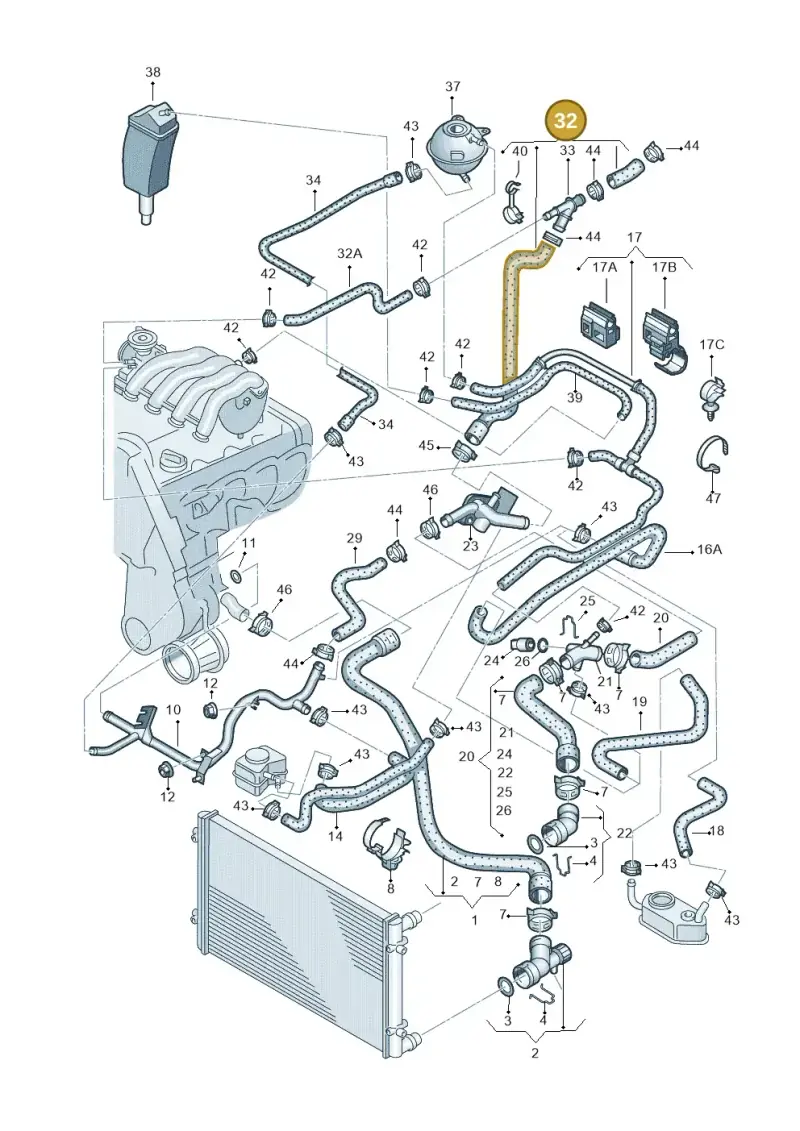 1J0122157Q — Skoda OCTAVIA/COMBI/4X4 (1996-2000) diagram 194121300, position 32