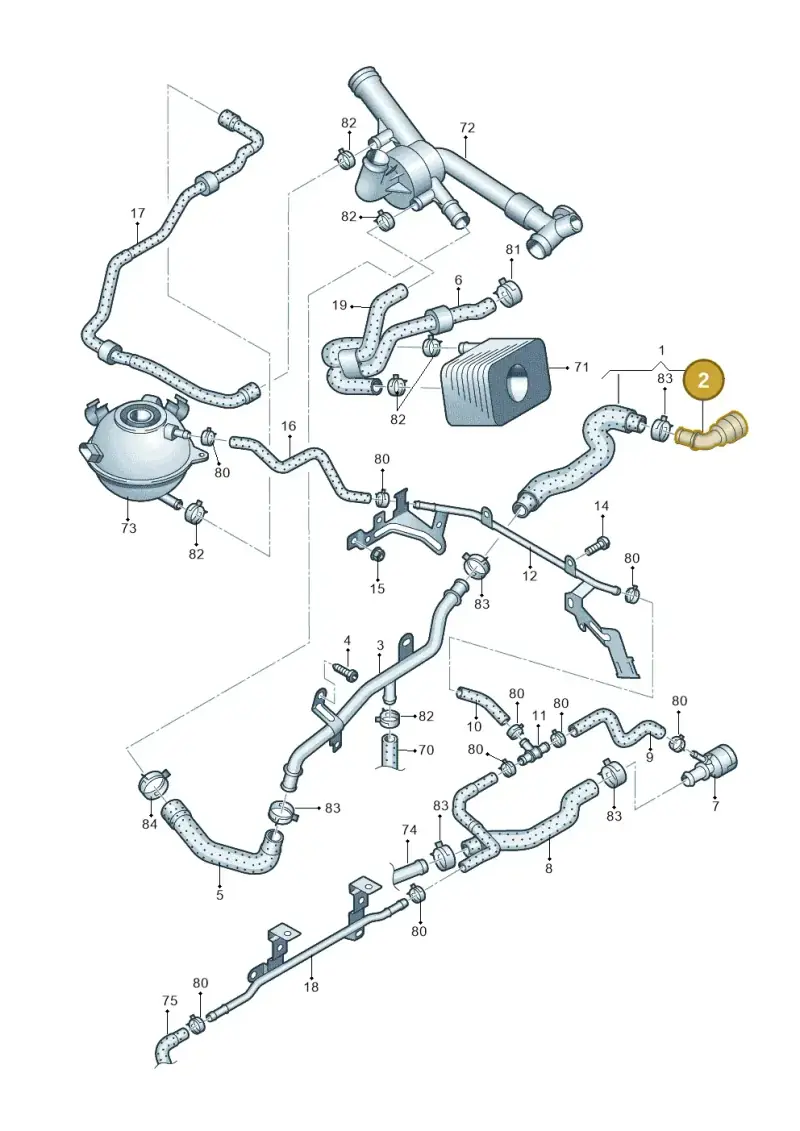 1J0122291D — Skoda Superb (2013-2015) diagram 460121340, position 2