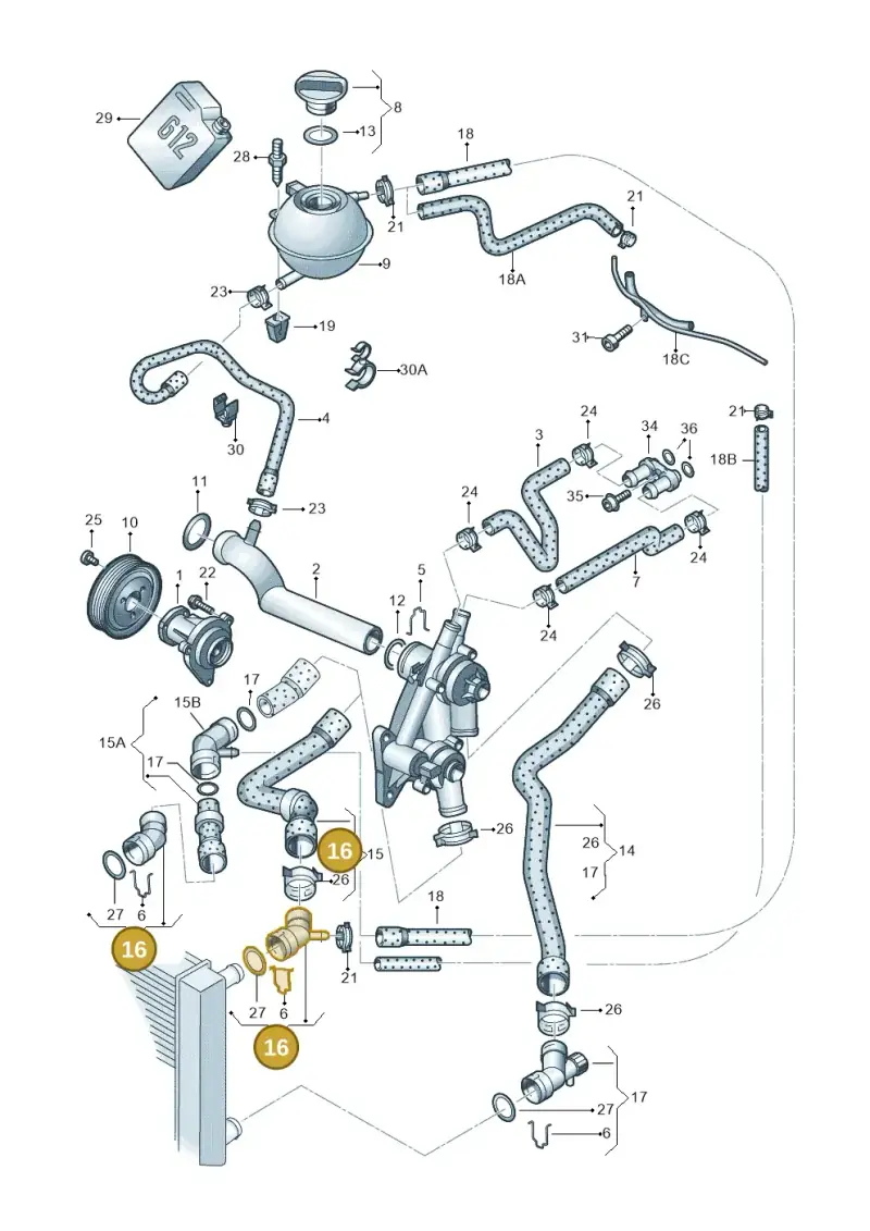 1J0122291F — Skoda Fabia Ambiente (2009-2013) diagram 225121220, position 16