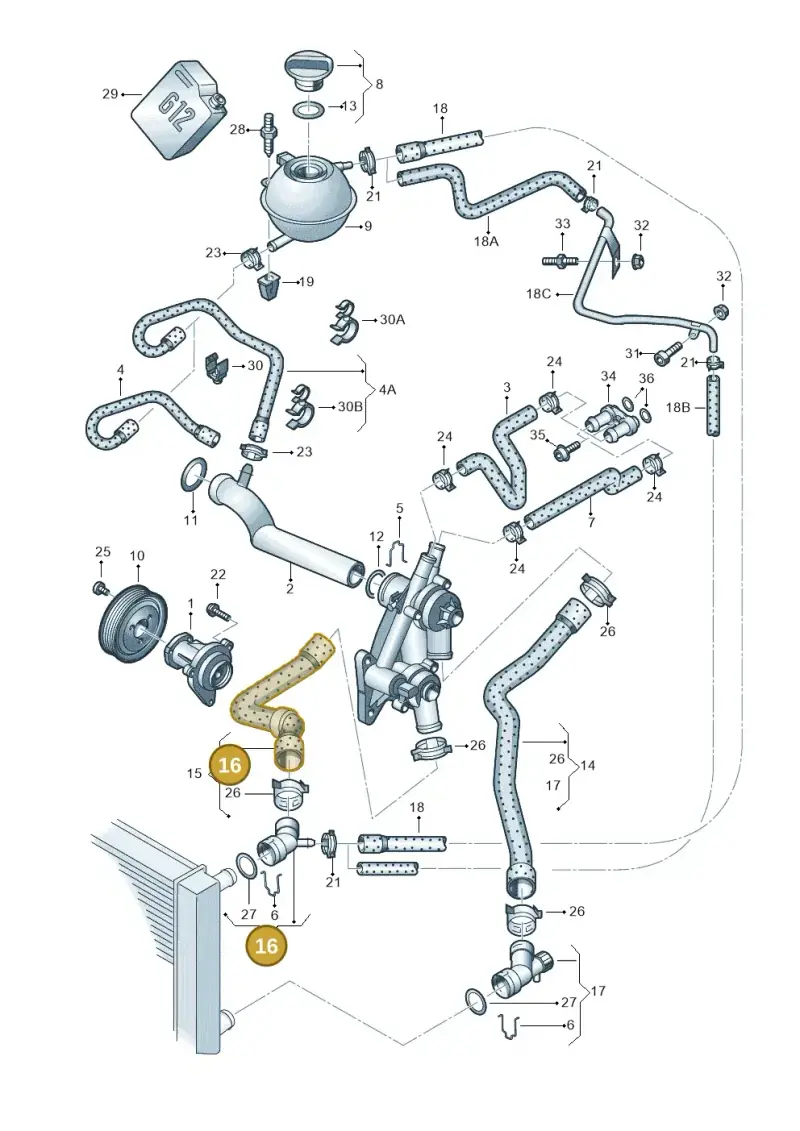 1J0122291F — Skoda ROOMSTER               06> (2006-) diagram 253121200, position 16