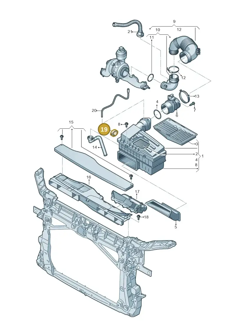 1J0131510 — Skoda Superb Combi (2015-2024) diagram 810129300, position 19