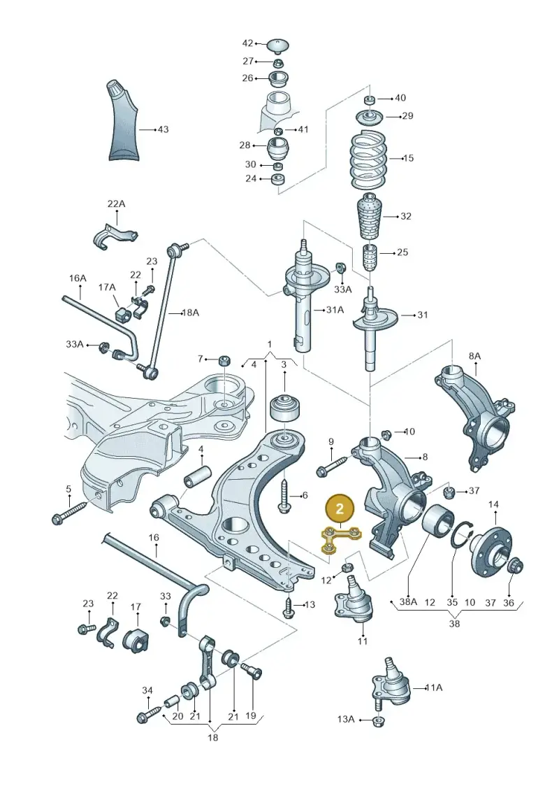 1J0407175B — Skoda OCTAVIA/COMBI/4X4 (1996-2000) diagram 194407100, position 2