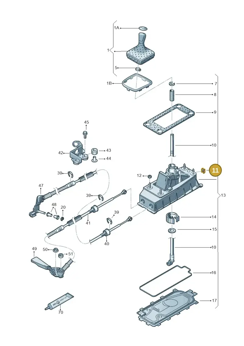 1J0711047 — Skoda Fabia (2014-2022) diagram 797711030, position 11