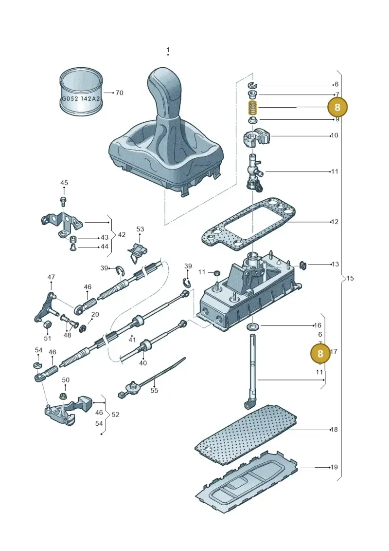 1J0711197A — Skoda Yeti (2013-2017) diagram 632711300, position 8