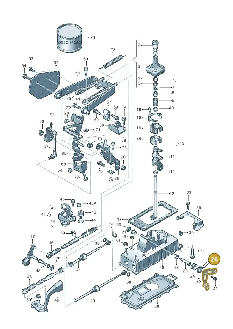 1J0711611A — Skoda OCTAVIA/COMBI/4X4      01> (2000-) diagram 202711300, position 26