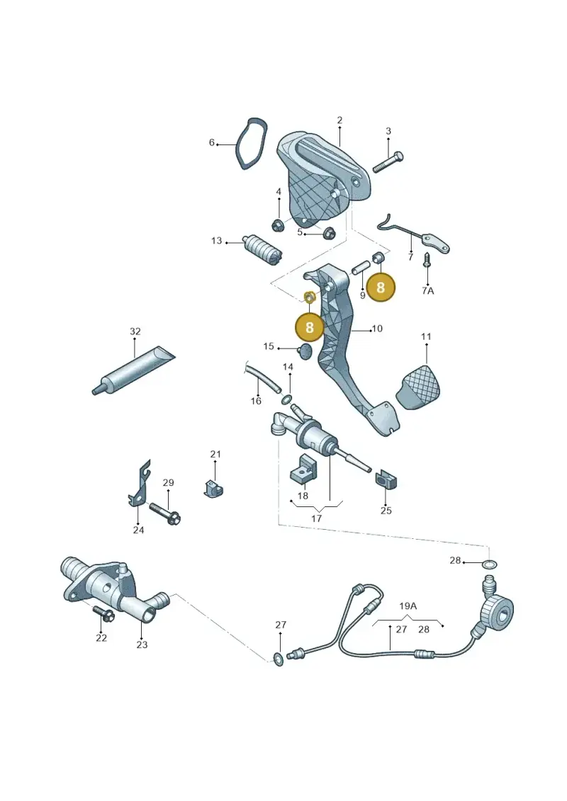 1J0721153A — Skoda Yeti (2013-2017) diagram 767721250, position 8